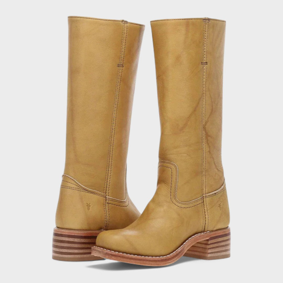 Women's Leather-Look Block Heel Knee-High Boots