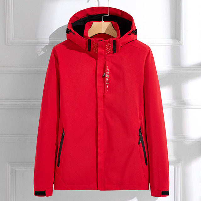 Water-Resistant Jacket with Detachable Hood