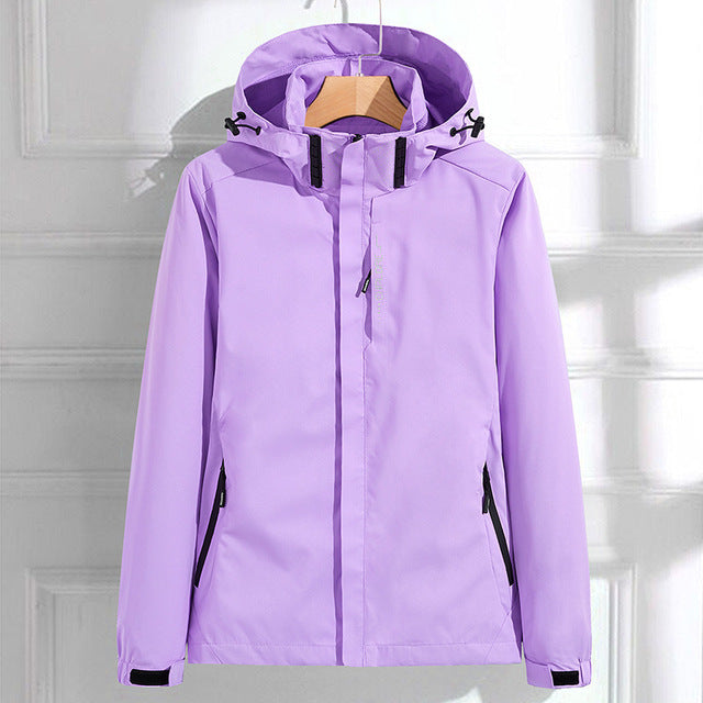 Water-Resistant Jacket with Detachable Hood