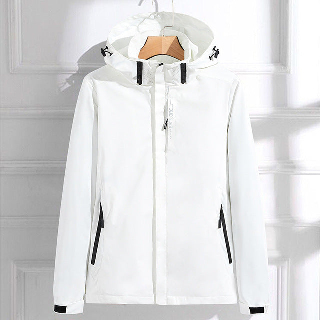 Water-Resistant Jacket with Detachable Hood