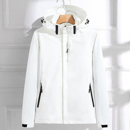 Water-Resistant Jacket with Detachable Hood