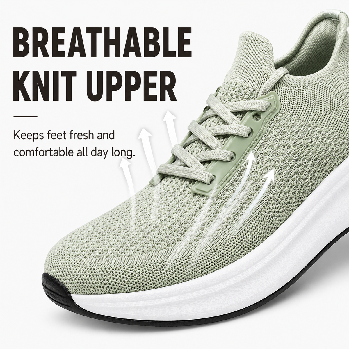 Knit Walking Shoes with Spacious Toe Box