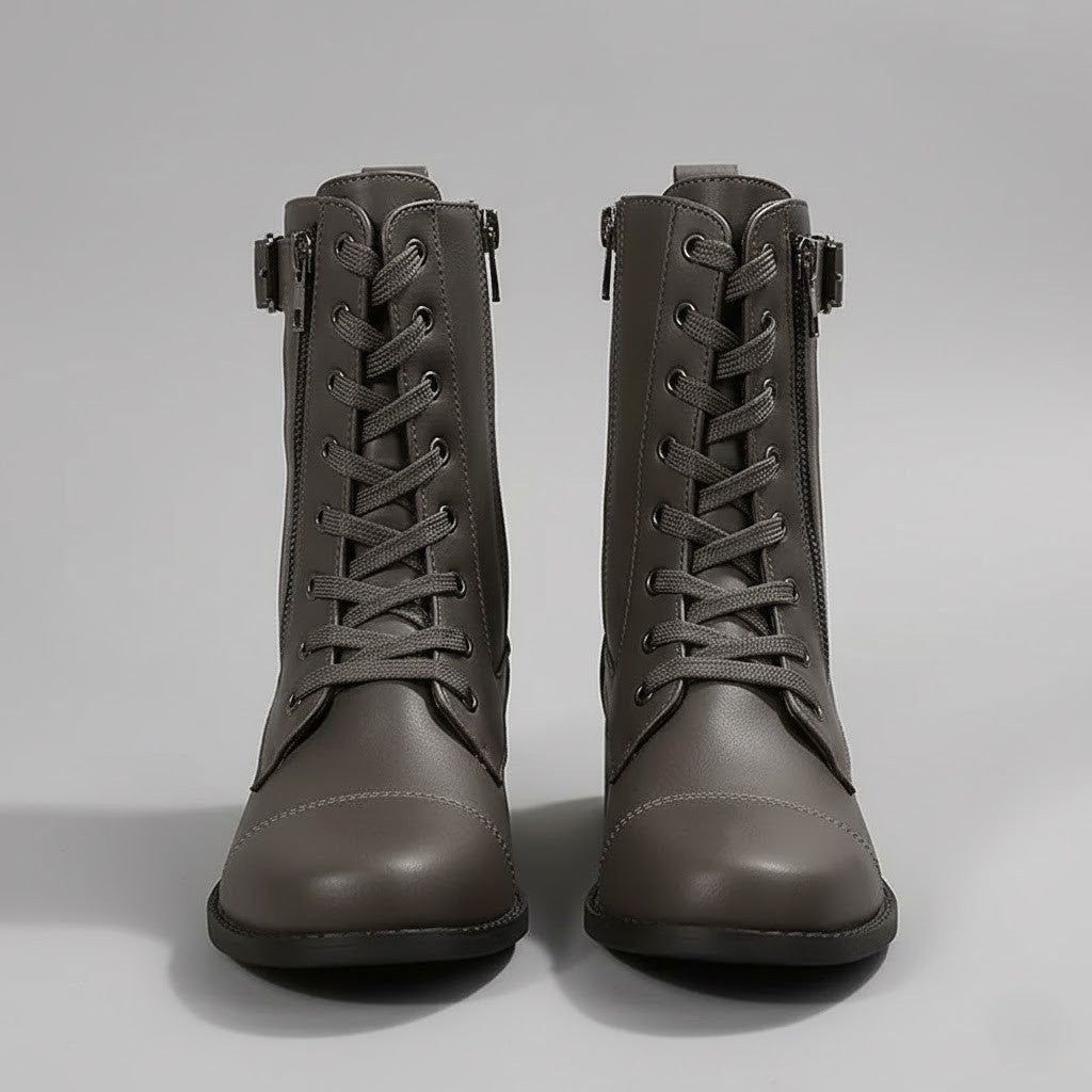 Brown Orthopedic Ankle Boots with Side Zip — Rank