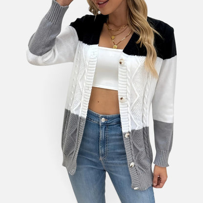 Soft Cable Knit Button Front Cardigan for Everyday Layering