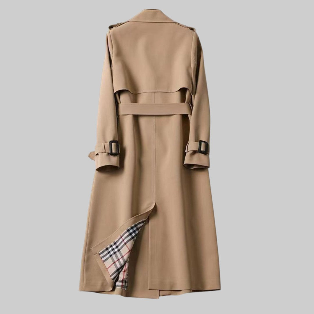 Women's Longline Double Breasted Belted Trench Coat