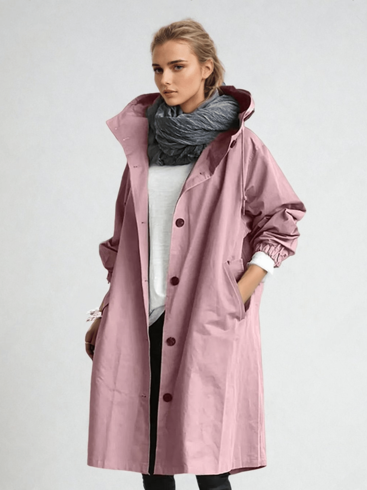 Classic Tailored Trench Coat for Effortless Everyday Style — Pink
