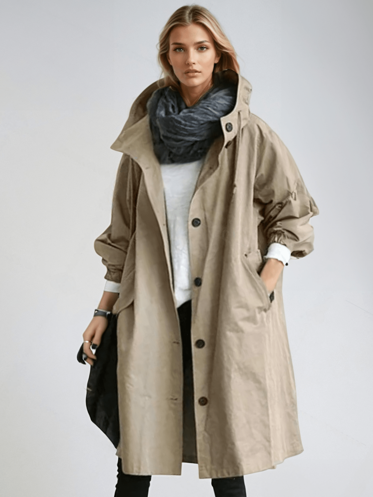 Classic Tailored Trench Coat for Effortless Everyday Style — Brown