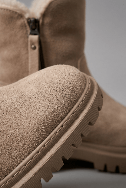 Women's Faux Fur Lined Chunky Sole Ankle Boots