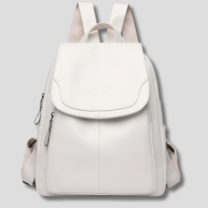 Women's Embossed Leather-Look Anti-Theft Backpack Bag