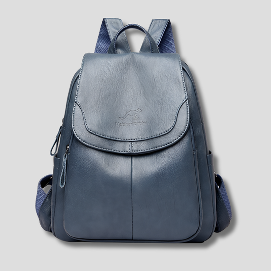 Embossed Leather-Look -Theft Backpack for Everyday Ease — Light Blue