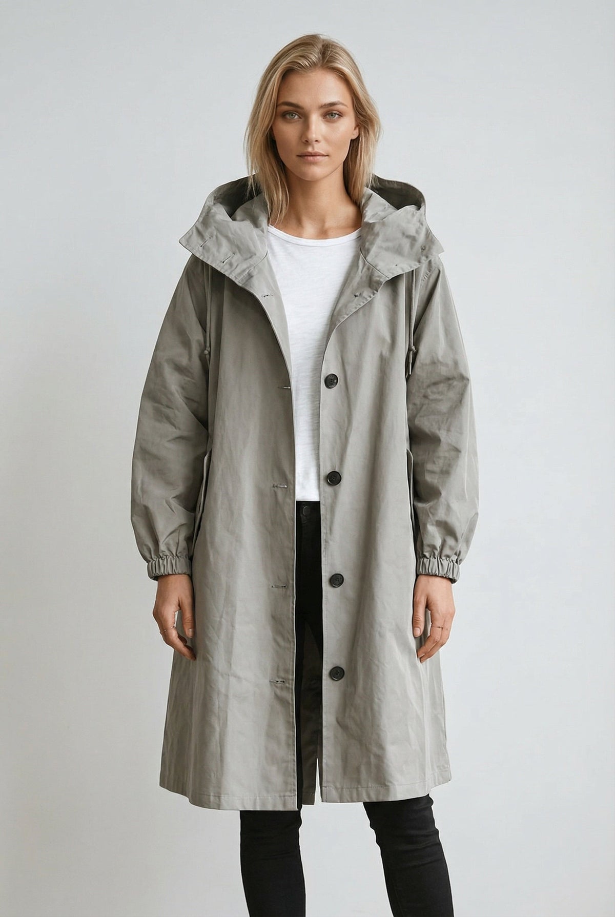 Classic Tailored Trench Coat for Effortless Everyday Style — Gray