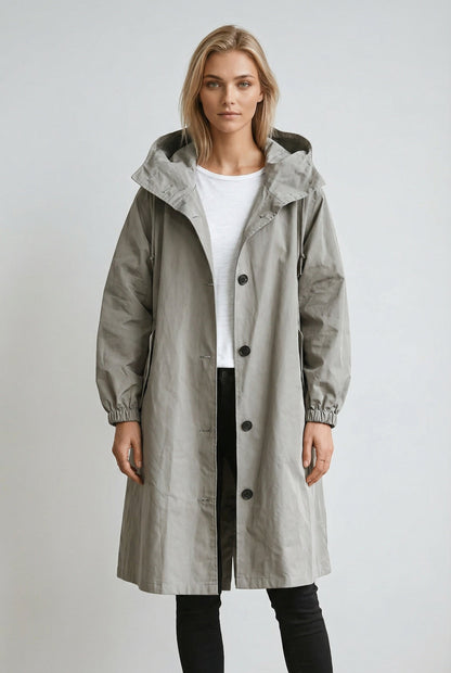 Classic Tailored Trench Coat for Effortless Everyday Style — Gray