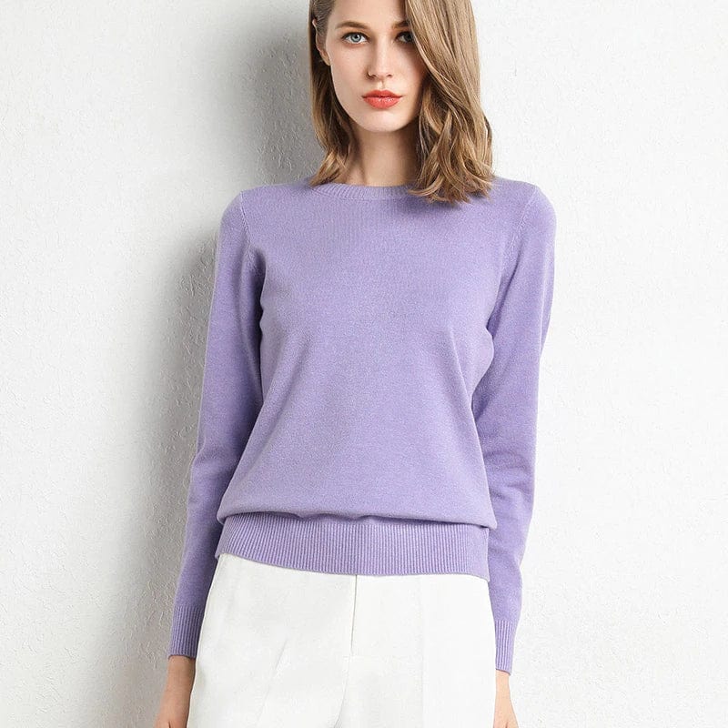 Women's Knit Round Neck Pullover Jumper