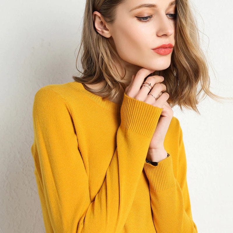 Women's Knit Round Neck Pullover Jumper