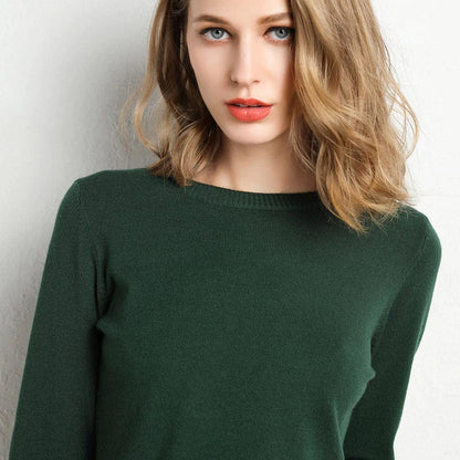Women's Knit Round Neck Pullover Jumper