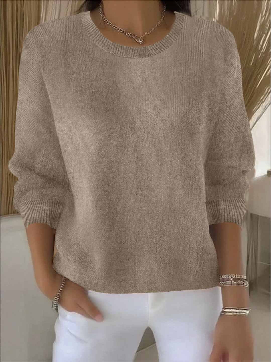 Women's Oversized Knit Round Neck Jumper