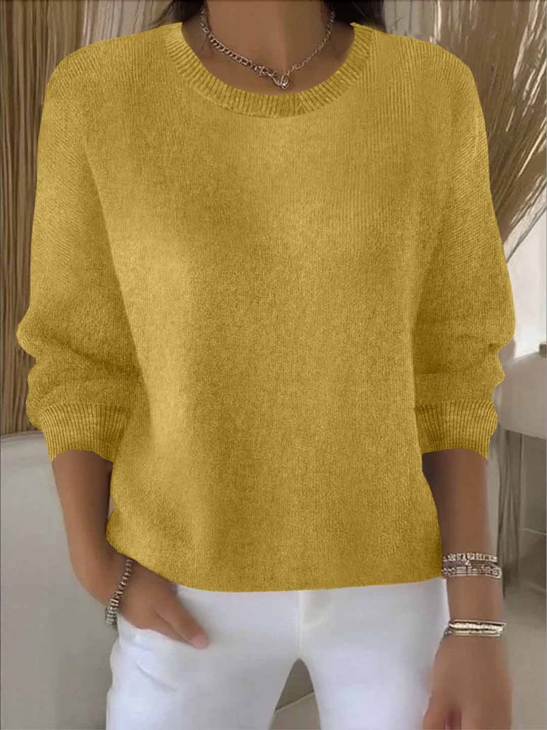 Oversized Knit Round Neck Jumper for Everyday Comfort