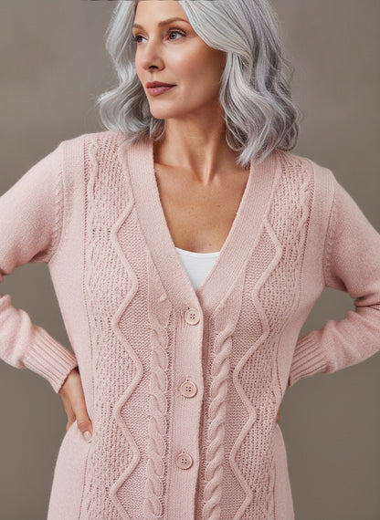 Soft Cable Knit Button Front Cardigan for Everyday Layering