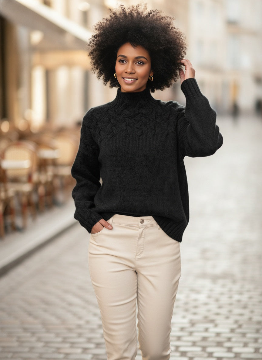 Oversized Cashmere-Look Turtleneck Jumper
