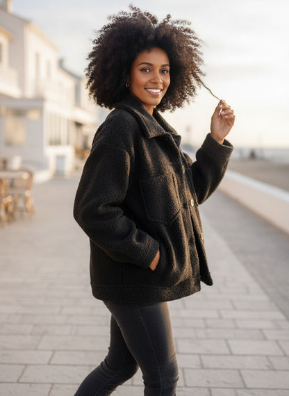 Cosy Relaxed Fit Casual Jacket with Pockets
