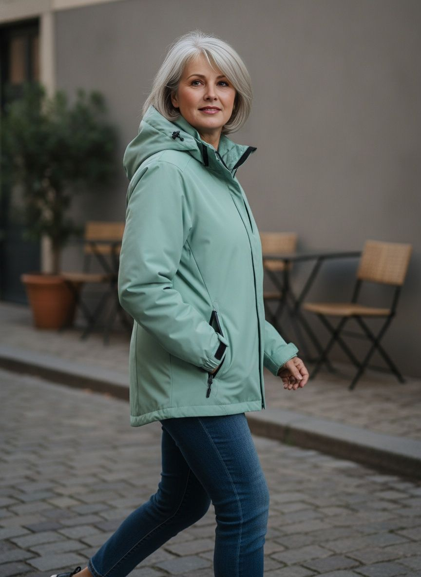Water-Resistant Jacket with Detachable Hood