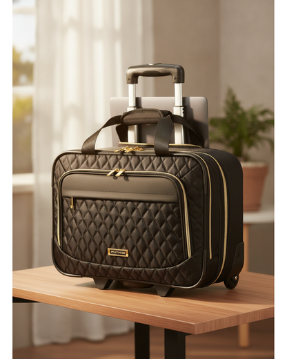 Organised Laptop Trolley Bag with Smooth Wheels