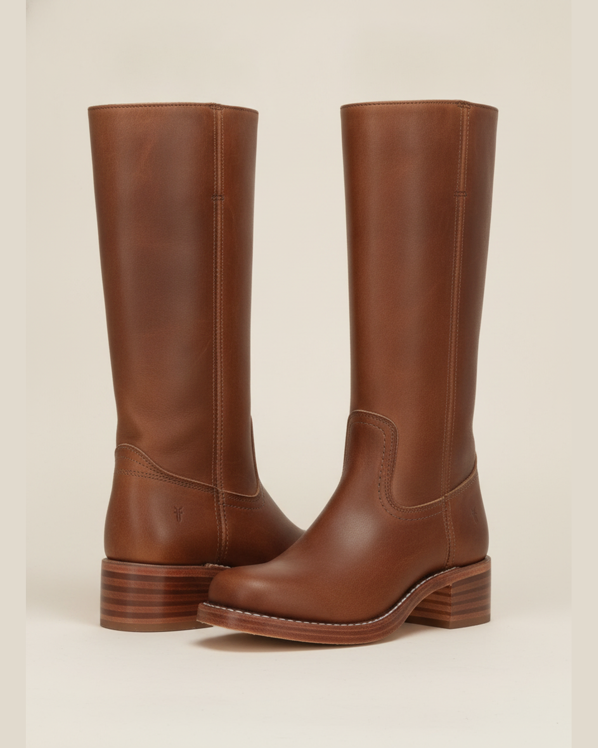 Knee-High Leather-Look Riding Boots with Block Heel