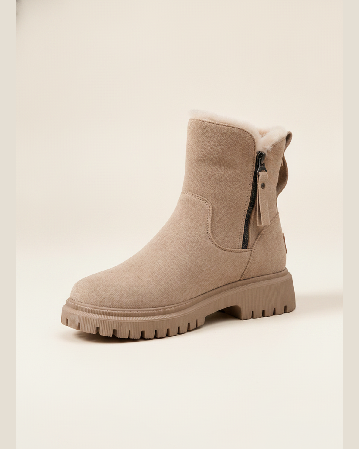 Women's Faux Fur Lined Chunky Sole Ankle Boots