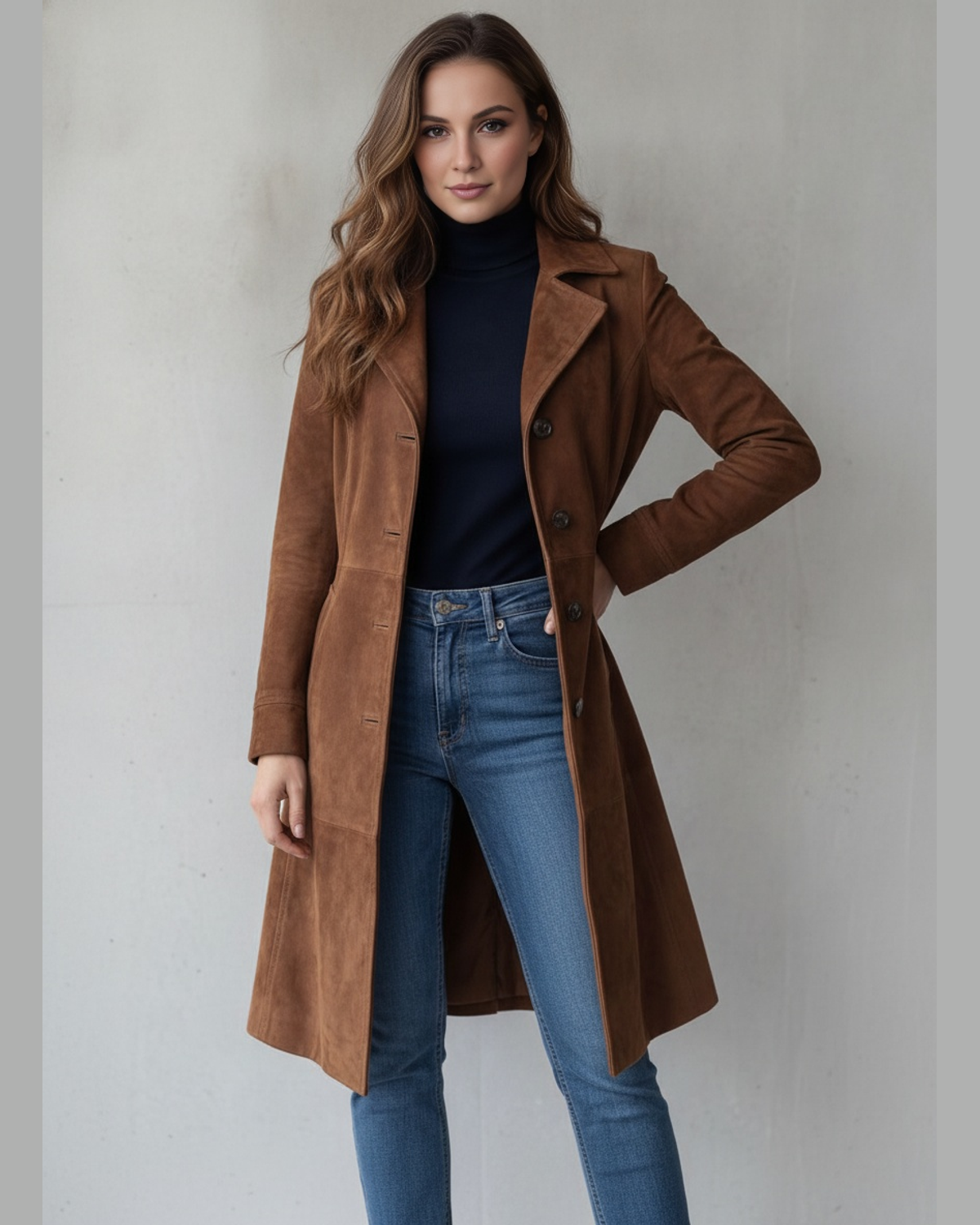 Women's Longline Tailored Notched Lapel Coat