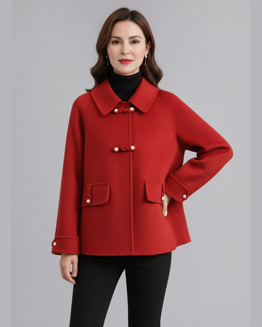 Women's Double-Sided Short Notched Lapel Coat