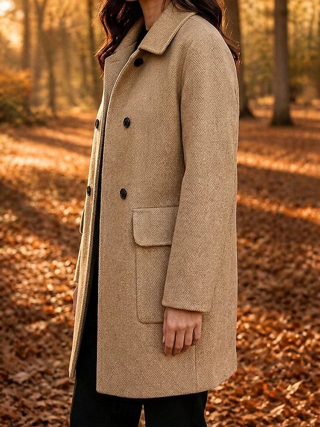 Women's Herringbone Long Coat