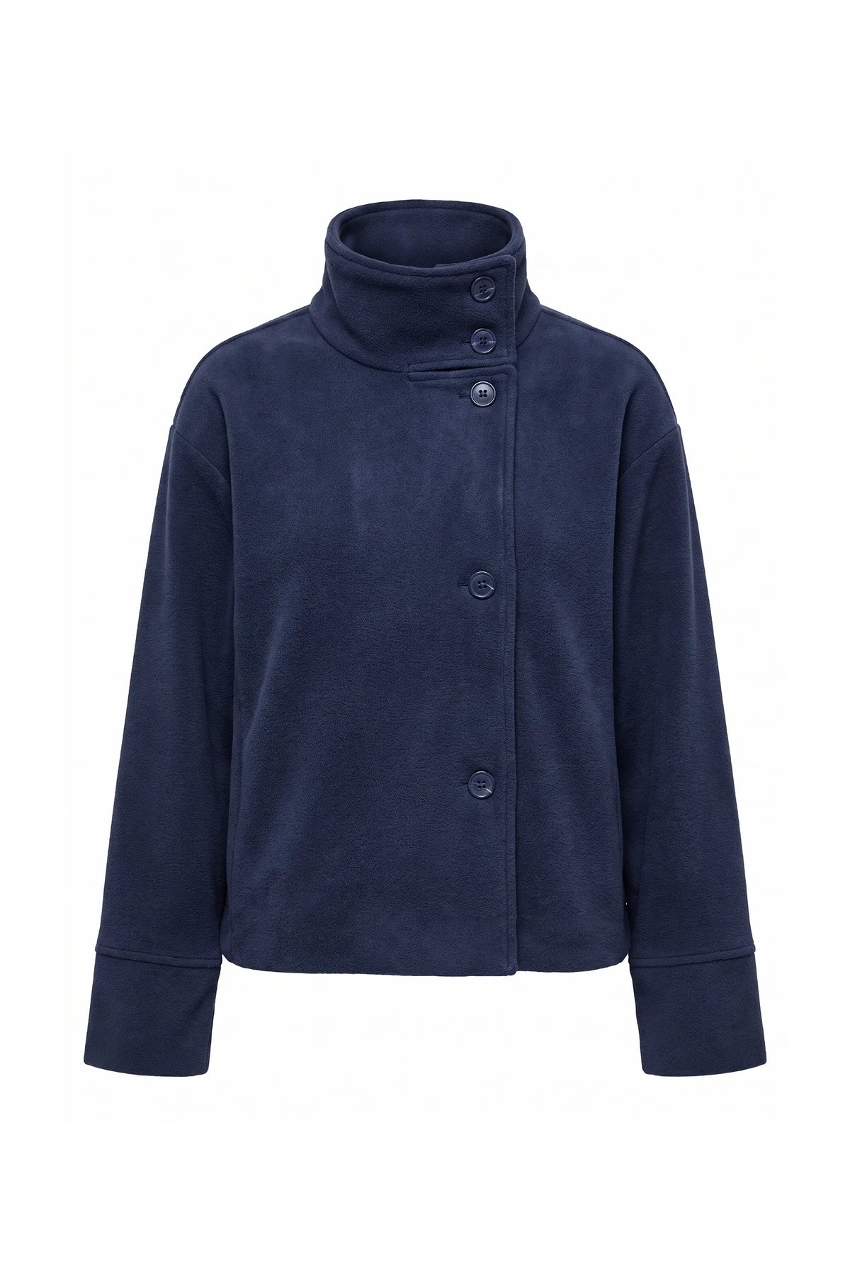 Women's Button-Up High Collar Short Coat
