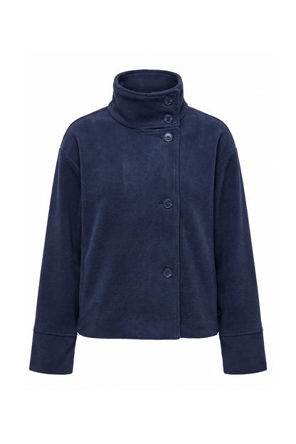 Women's Button-Up High Collar Short Coat