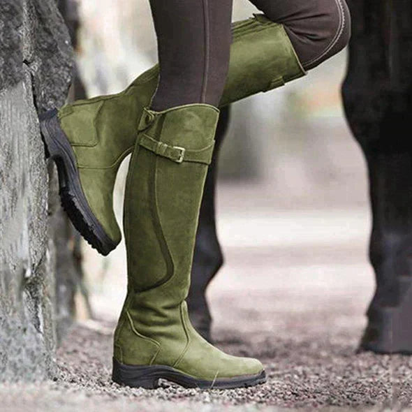 Waterproof Ankle Boots with Cushioned Sole — Green