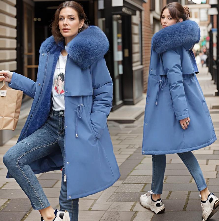 Women's Fur-Trim Hooded Winter Coat