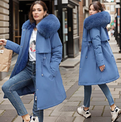 Women's Fur-Trim Hooded Winter Coat