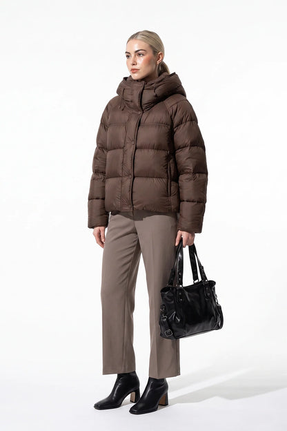 Women's Cropped Hooded Puffer Jacket