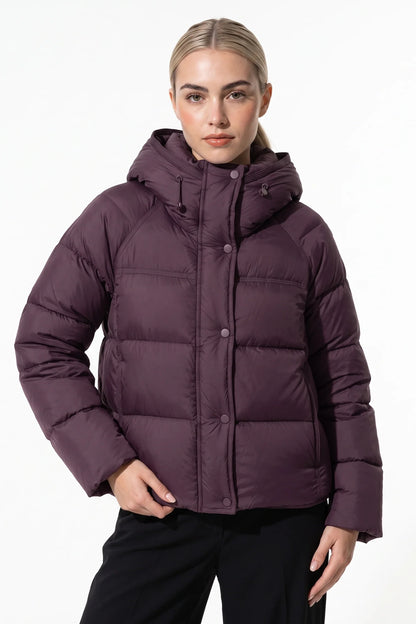 Women's Warm Hooded Puffer Winter Jacket — Purple