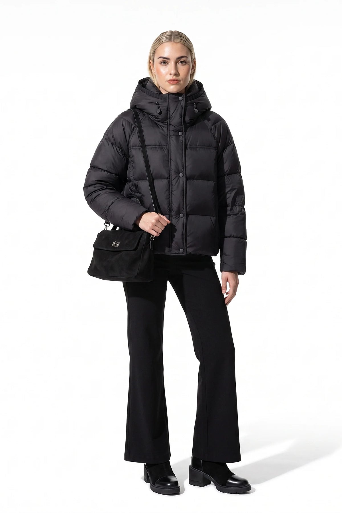 Women's Cropped Hooded Puffer Jacket