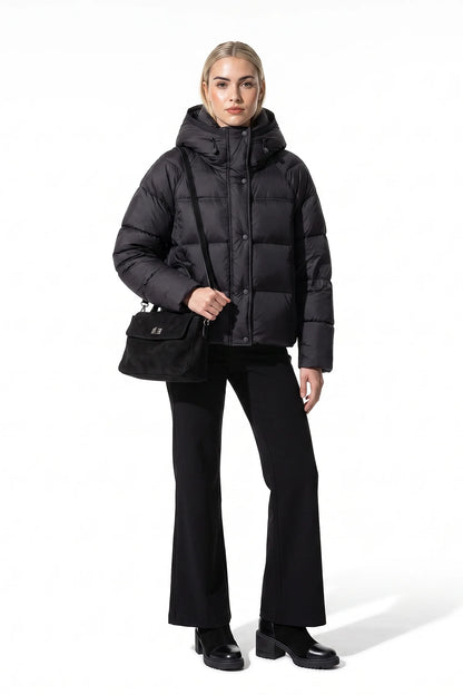 Women's Cropped Hooded Puffer Jacket