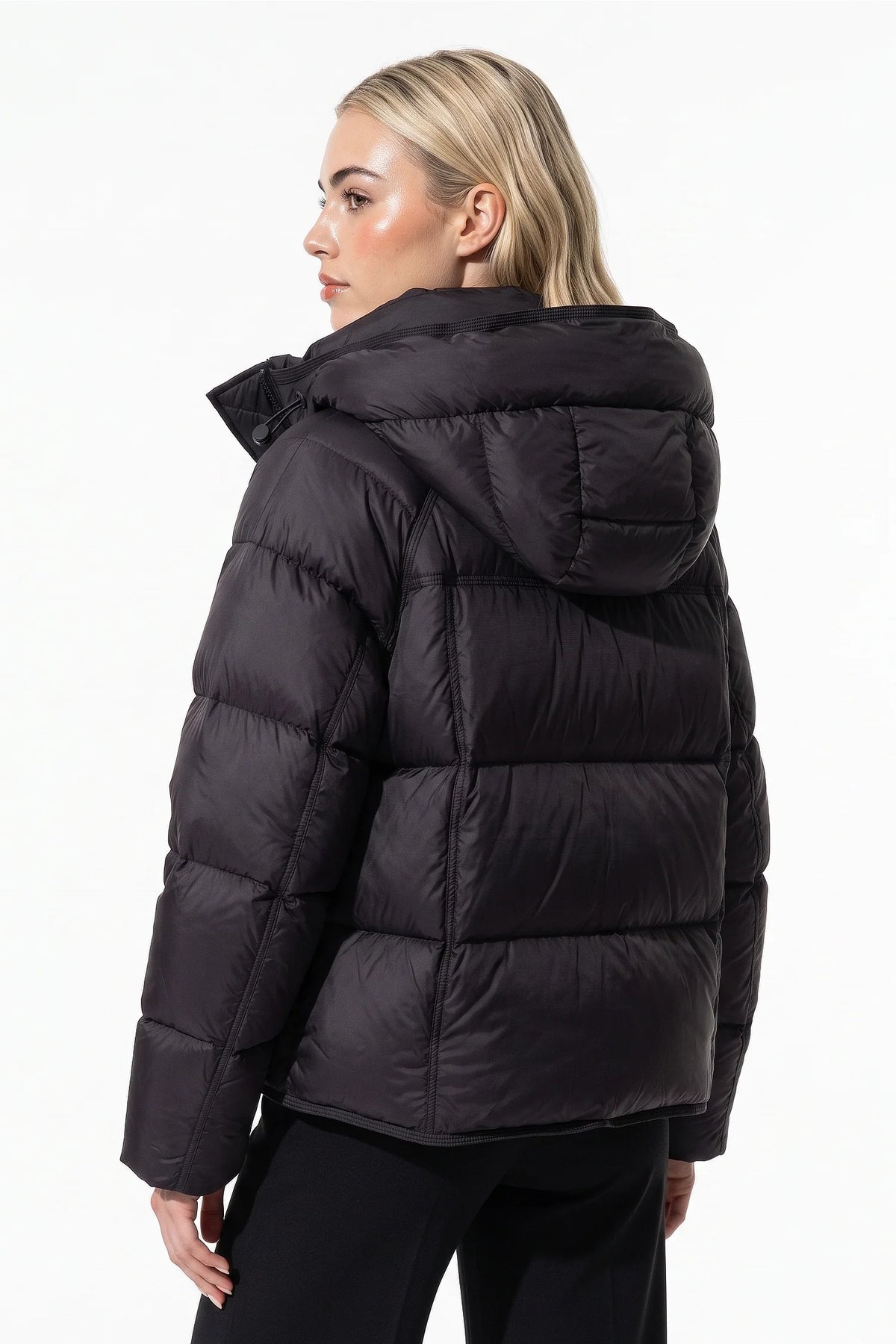 Women's Cropped Hooded Puffer Jacket